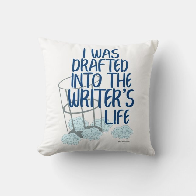 Epic Writers Life Draught Author Process Motto Cushion (Front)
