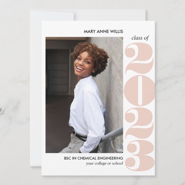 EPIC YEAR | BLUSH PINK COLLEGE PHOTO GRADUATION  CARD (Front)