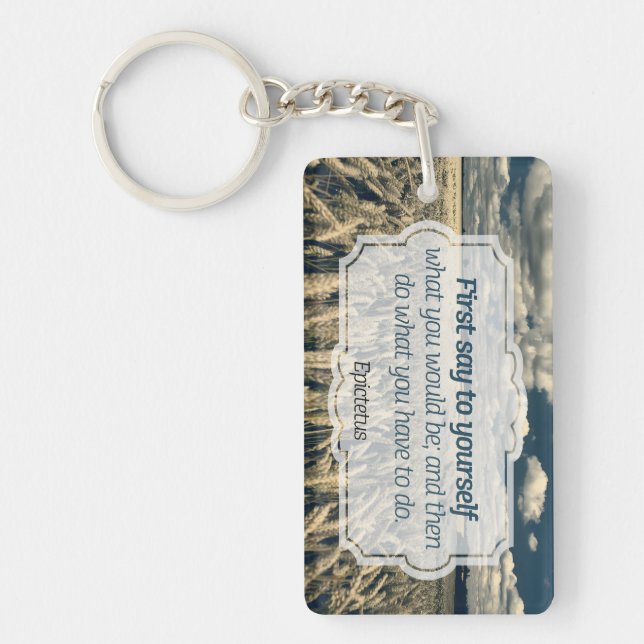 Epictetus "Do it" Inspirational Quote Key Ring (Front)