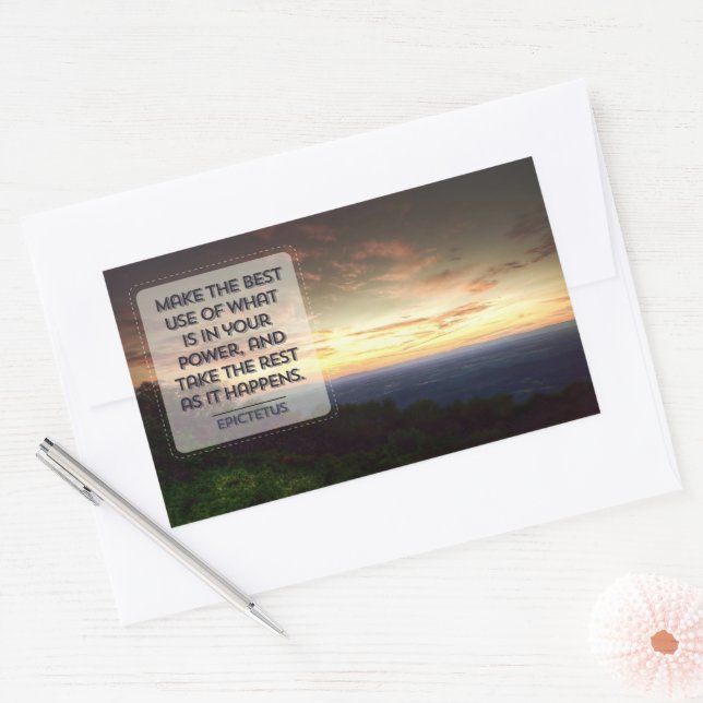 Epictetus Inspirational Quote "Best use" Rectangular Sticker (Envelope)