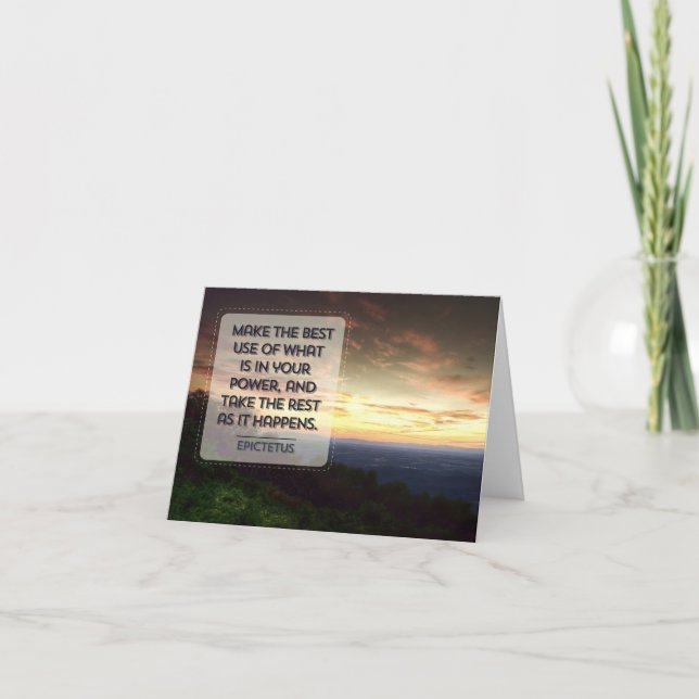 Epictetus Inspirational Quote "Best use" Thank You Card (Front)