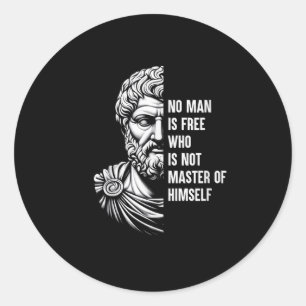 Epictetus Shirt Greek Stoic Philosopher Motivation Classic Round Sticker
