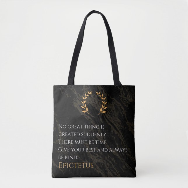 Epictetus's Recipe for Greatness Tote Bag (Front)