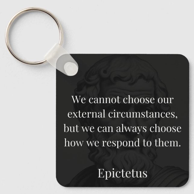 Epictetus's Wisdom: Empowerment through Response Key Ring (Front)