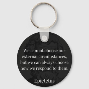 Epictetus's Wisdom: Empowerment through Response Key Ring
