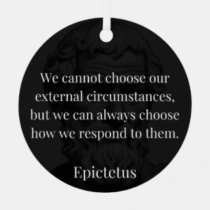 Epictetus's Wisdom: Empowerment through Response Metal Tree Decoration