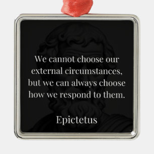 Epictetus's Wisdom: Empowerment through Response Metal Tree Decoration