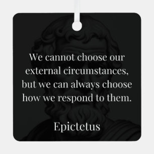 Epictetus's Wisdom: Empowerment through Response Metal Tree Decoration