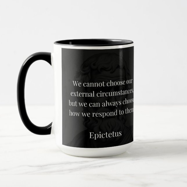 Epictetus's Wisdom: Empowerment through Response Mug (Left)