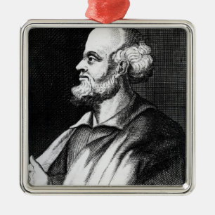Epicurus, engraved by Johann Fredrich Schmidt Metal Tree Decoration