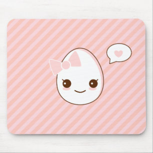 epicute girly egg pink stripes pattern mouse mat