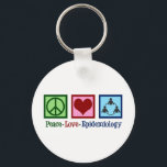 Epidemiologist Peace Love Epidemiology Key Ring<br><div class="desc">A cute epidemiologist Christmas gift that features a peace sign,  heart,  and a circle of people to represent the branch of medicine that studies diseases and health to determine disease factors and prevention. Peace Love Epidemiology.</div>