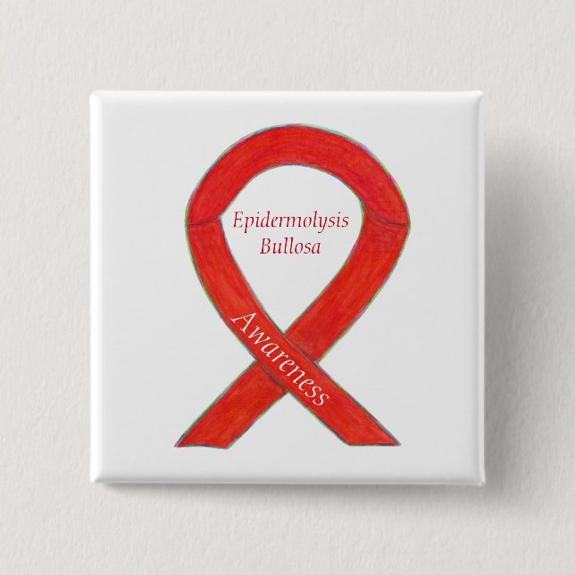 Epidermolysis Bullosa Awareness Ribbon Custom Pin (Front)
