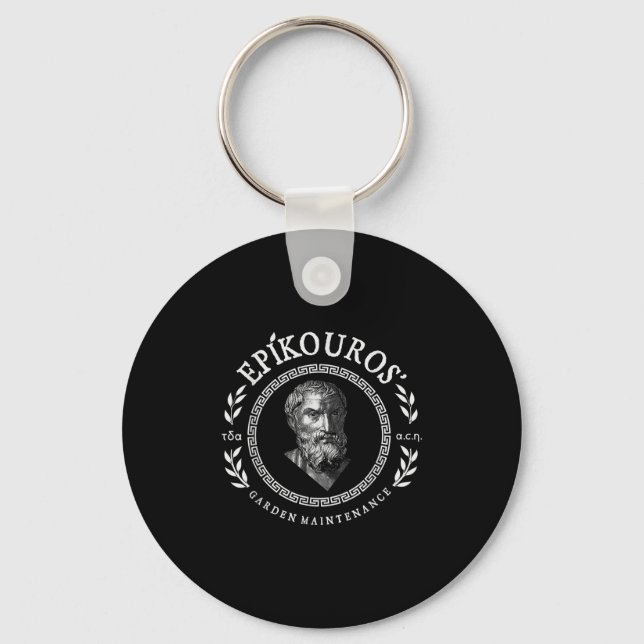 Epikouros Garden Maintenance Greek Epicurus Philos Key Ring (Front)
