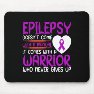Epilepsy A Warrior Who Never Gives Up Purple Ribbo Mouse Mat