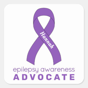 Epilepsy Advocate White Square Sticker