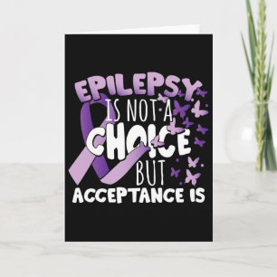 Epilepsy Awarenes Purple Ribbon Card