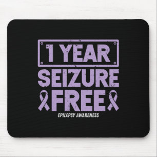 Epilepsy Awareness 1 Year Seizure Free Ribbon 2 Mouse Mat