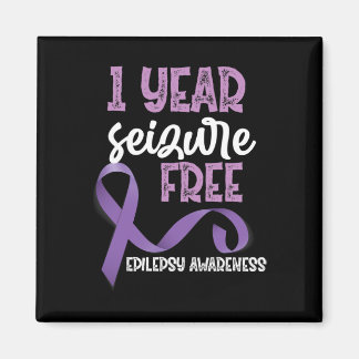 Epilepsy Awareness 1 Year Seizure Free Ribbon  Magnet