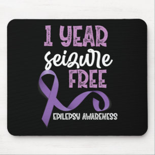 Epilepsy Awareness 1 Year Seizure Free Ribbon Mouse Mat