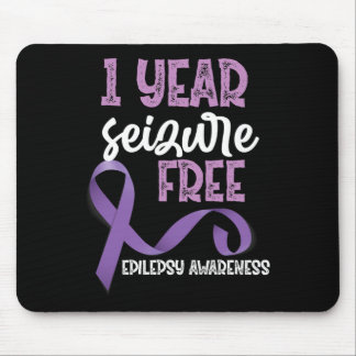 Epilepsy Awareness 1 Year Seizure Free Ribbon  Mouse Mat