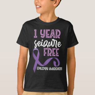 Epilepsy Awareness 1 Year Seizure Free Ribbon T-Shirt