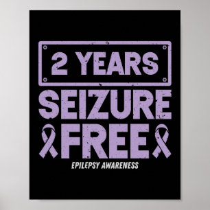 Epilepsy Awareness 2 Years Seizure Free Ribbon Poster