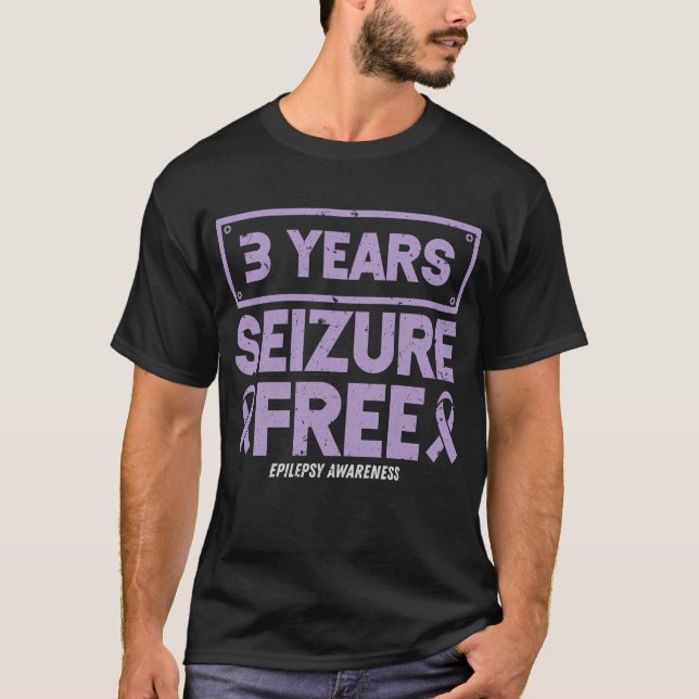Epilepsy Awareness  3 Years Seizure Free Ribbon T-Shirt (Front)