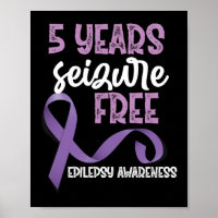 Epilepsy Awareness 5 Years Seizure Free Ribbon