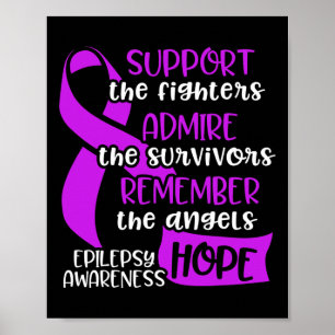 Epilepsy Awareness Admire Epileptic Warrior Surviv Poster