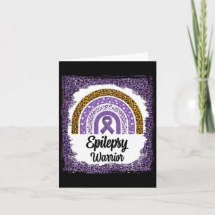 Epilepsy Awareness Bleached Rainbow Leopard Purple Card