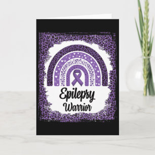 Epilepsy Awareness Bleached Rainbow Leopard Purple Card