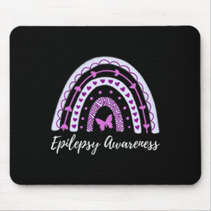 Epilepsy Awareness Boho Rainbow Mouse Mat