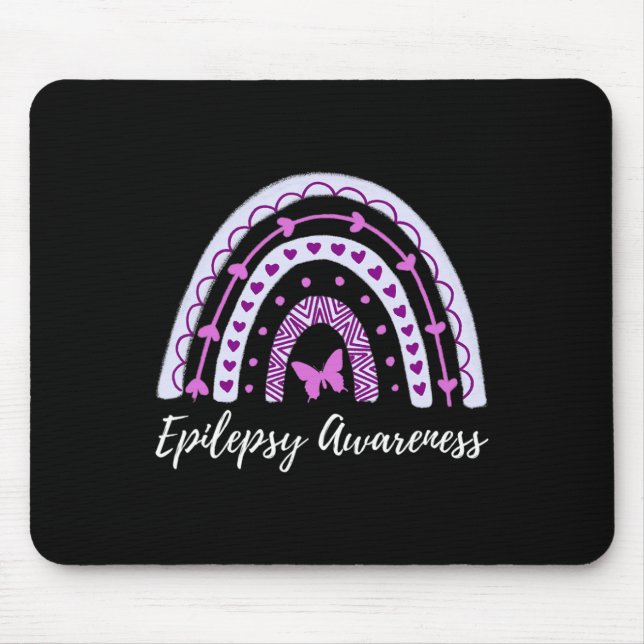 Epilepsy Awareness Boho Rainbow  Mouse Mat (Front)