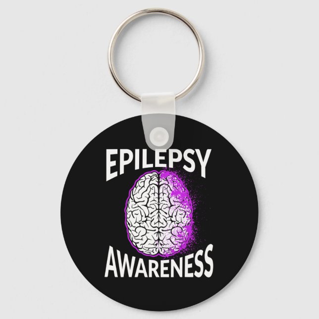 Epilepsy Awareness Brain Epileptic Warrior Survivo Key Ring (Front)