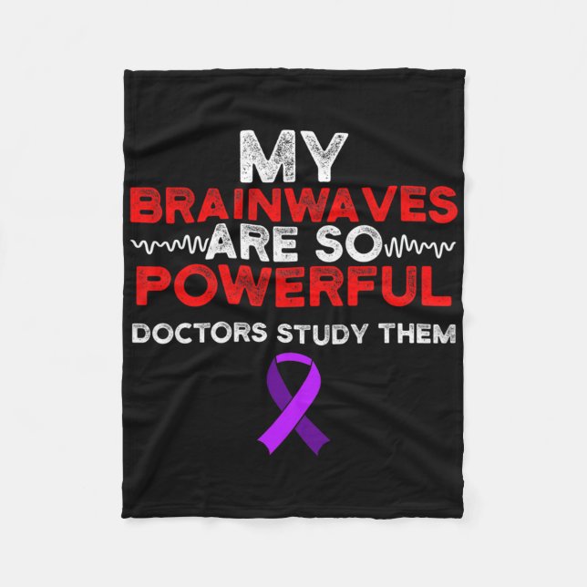 Epilepsy Awareness Brain Waves Epileptic Warrior S Fleece Blanket (Front)