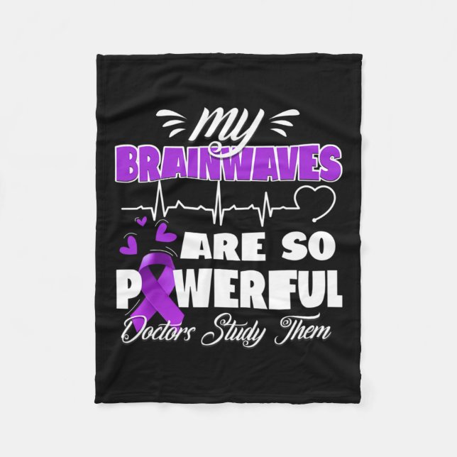 Epilepsy Awareness Brain Waves Epileptic Warrior S Fleece Blanket (Front)