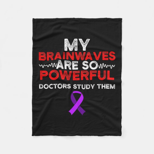Epilepsy Awareness Brain Waves Epileptic Warrior S Fleece Blanket (Front)