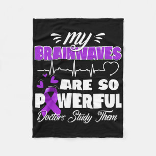 Epilepsy Awareness Brain Waves Epileptic Warrior S Fleece Blanket