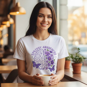 Epilepsy Awareness Butterflies Floral Gift Tri-Blend Shirt