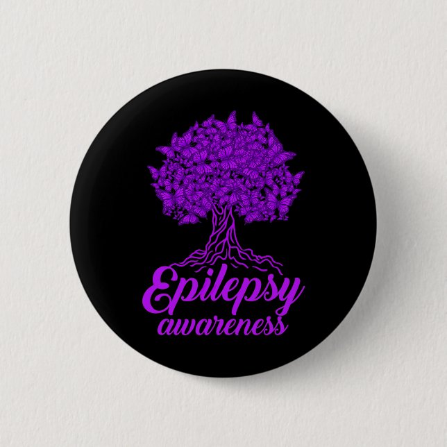 Epilepsy Awareness Butterfly  6 Cm Round Badge (Front)