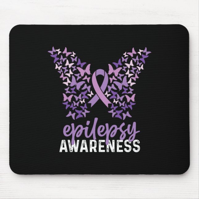Epilepsy Awareness Butterfly Ribbon 1  Mouse Mat (Front)