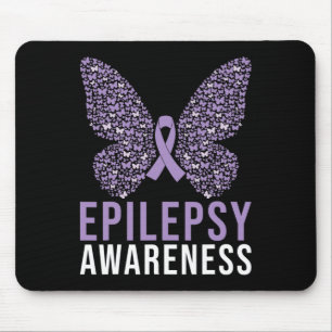 Epilepsy Awareness Butterfly Ribbon Mouse Mat