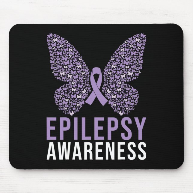 Epilepsy Awareness Butterfly Ribbon  Mouse Mat (Front)