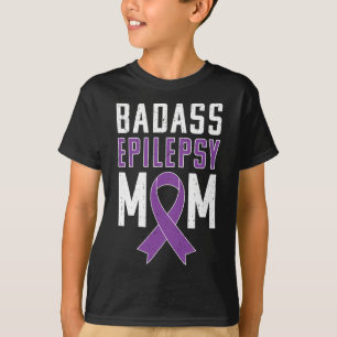 Epilepsy Awareness Byd Epilepsy Mom Purple Ribbon  T-Shirt