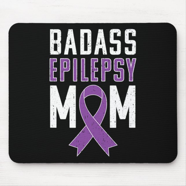 Epilepsy Awareness Byd Epilepsy Mum Purple Ribbon  Mouse Mat (Front)
