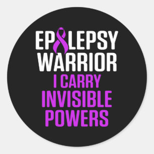 Epilepsy Awareness Carry Epileptic Warrior Survivo Classic Round Sticker