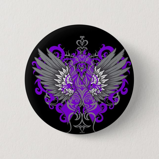 Epilepsy Awareness Cool Wings 6 Cm Round Badge (Front)