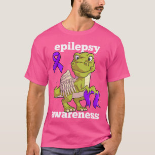 Epilepsy Awareness Cute Dinosaur T Rex Warrior Pur T-Shirt