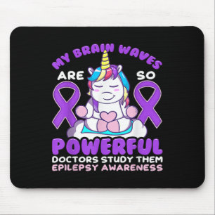 Epilepsy Awareness Cute Unicorn Purple Ribbon Fun Mouse Mat